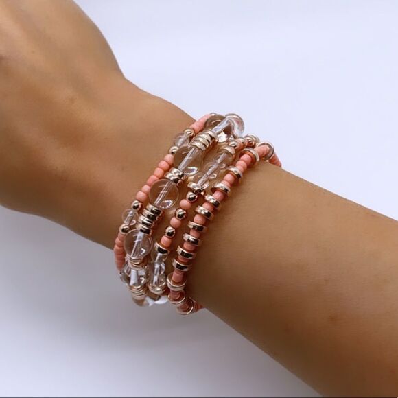 NWT Wool + Pepper Co. Rose Gold Bracelet Stack (4) - Picture 2 of 6
